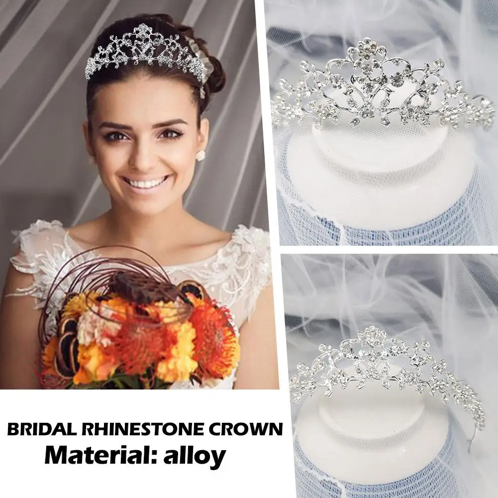 Crystal Crowns Tiaras Cubic Zirconia Headdress Bride Headdress Jewelry Accessories Hair Headband Head Headpieces Wedding A6I4