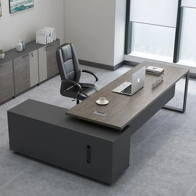 

Wooden With Drawers Office Desks Computer Manager Storage Corner Office Desks Modern Simple Design Furniture Er Arbeitet LLOD