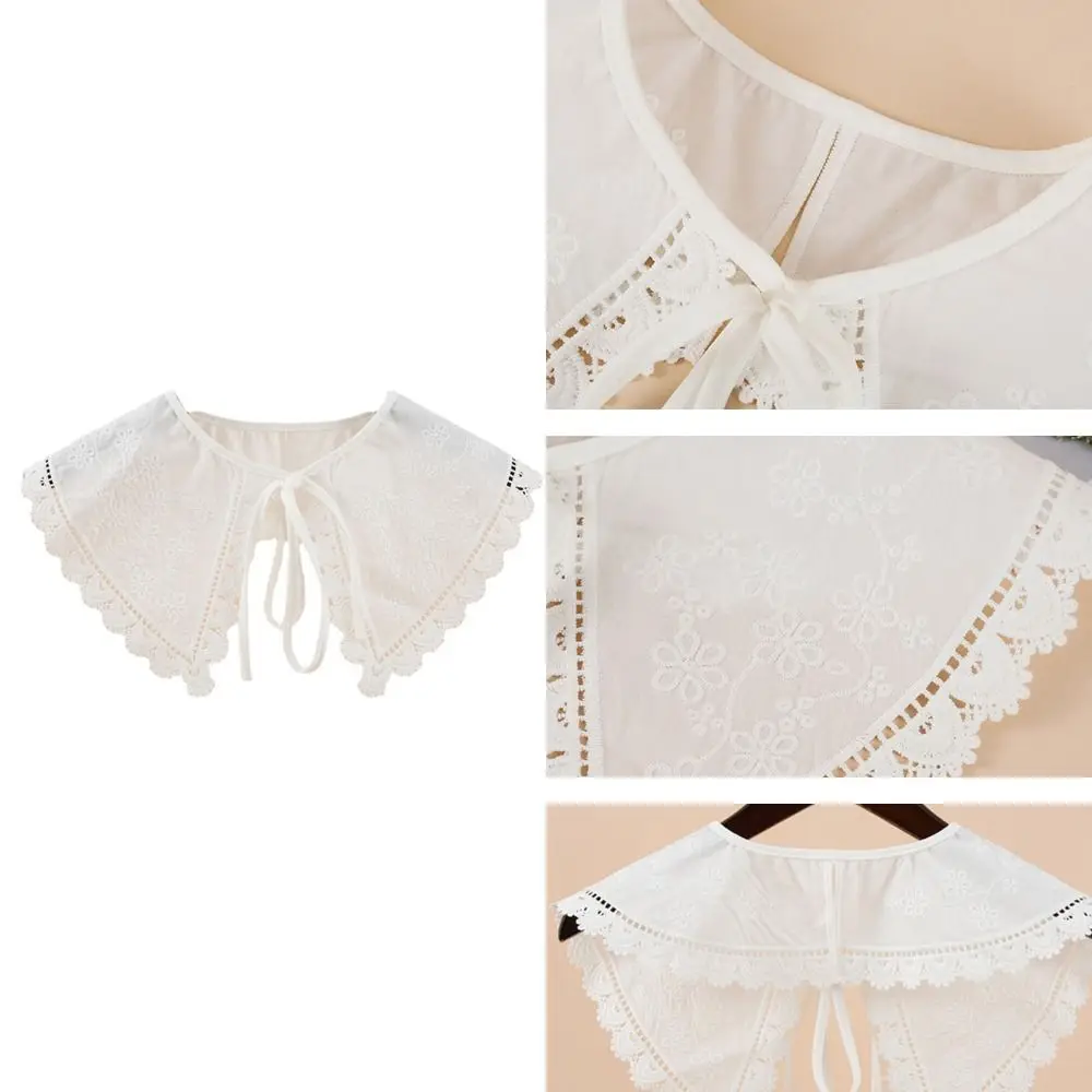 Lolita Jacquard Fake Collar Double Layer Ruffles Lace Ruffled Trim Shoulder Wrap Clothes Accessory Shawl Wrap Women