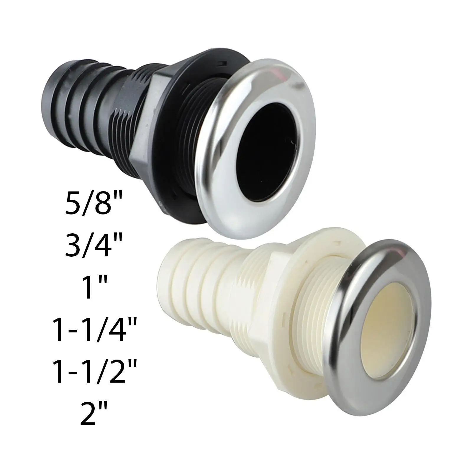 Marine Plumbing ABS Thru Hull Drain Plug Boating Overflow Component Leakproof Repair for Yacht RV Sailboat