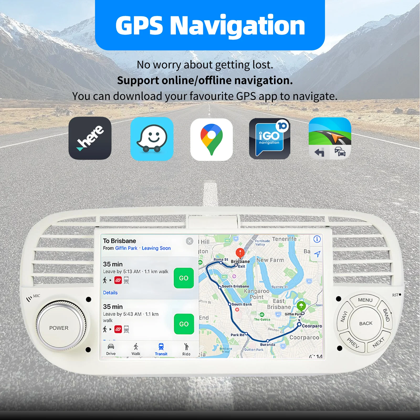 ESSGOO 4 + 64G Android 15 Auto Stereo Radio Für Fiat 500 2007-2015 7 "Display Drahtlose Carplay Android Auto GPS Nav Wifi BT RDS SWC – Detail 7