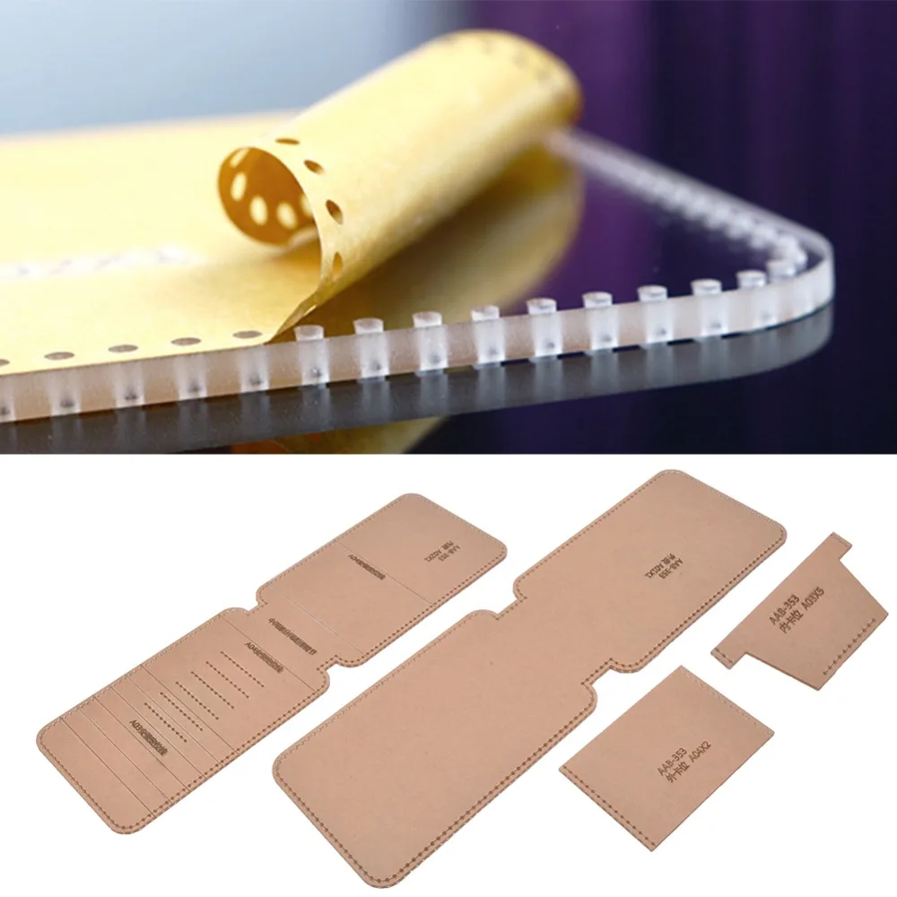 

AAB-353 Wallet Template Acrylic Transparent Purse Template Precision Cutting Easy to Use Leather Template for Wallet