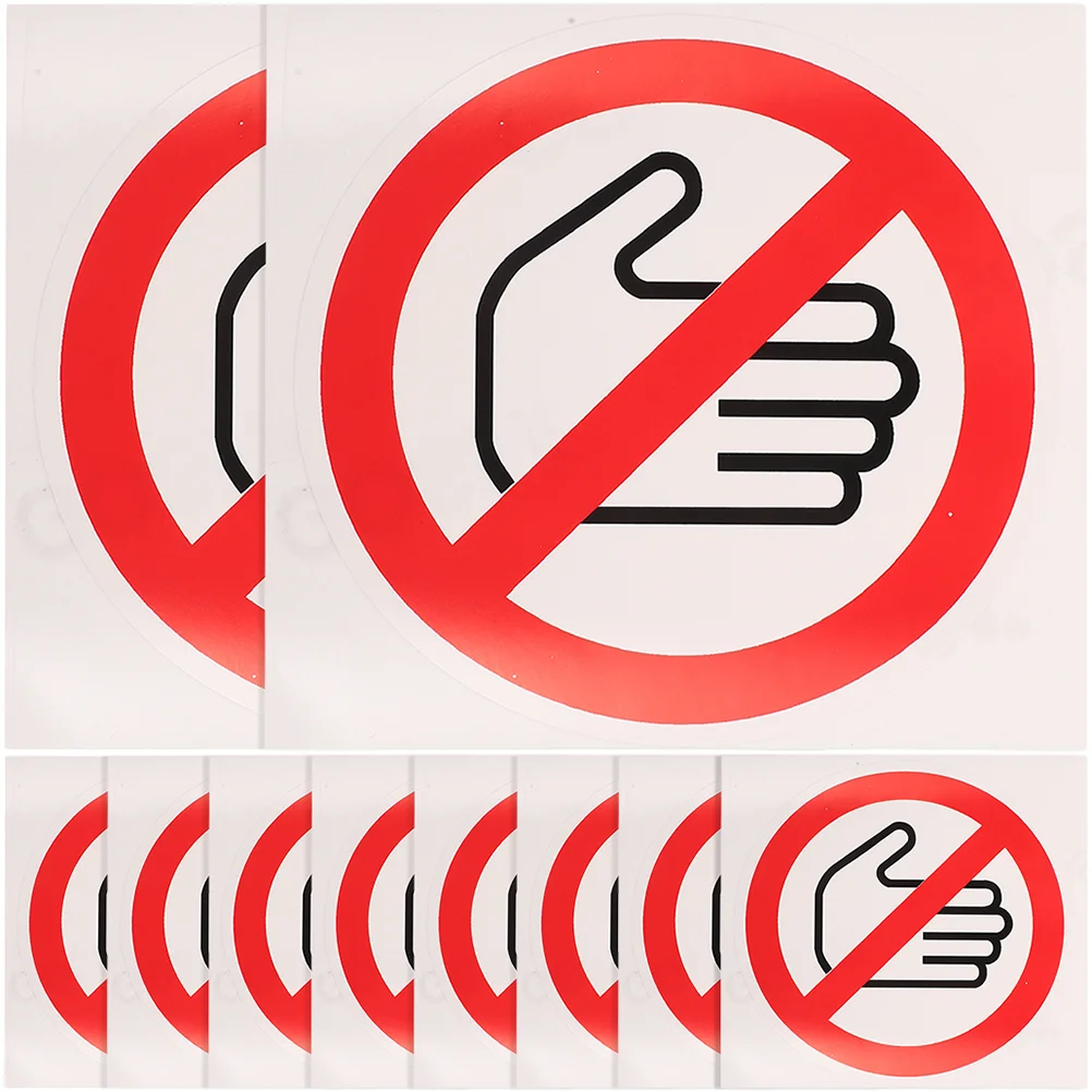 

10 Pcs Signs Safety Labels Nail Stickers Not Touch Warning Decals The Flagging Tape Don't Baby Car