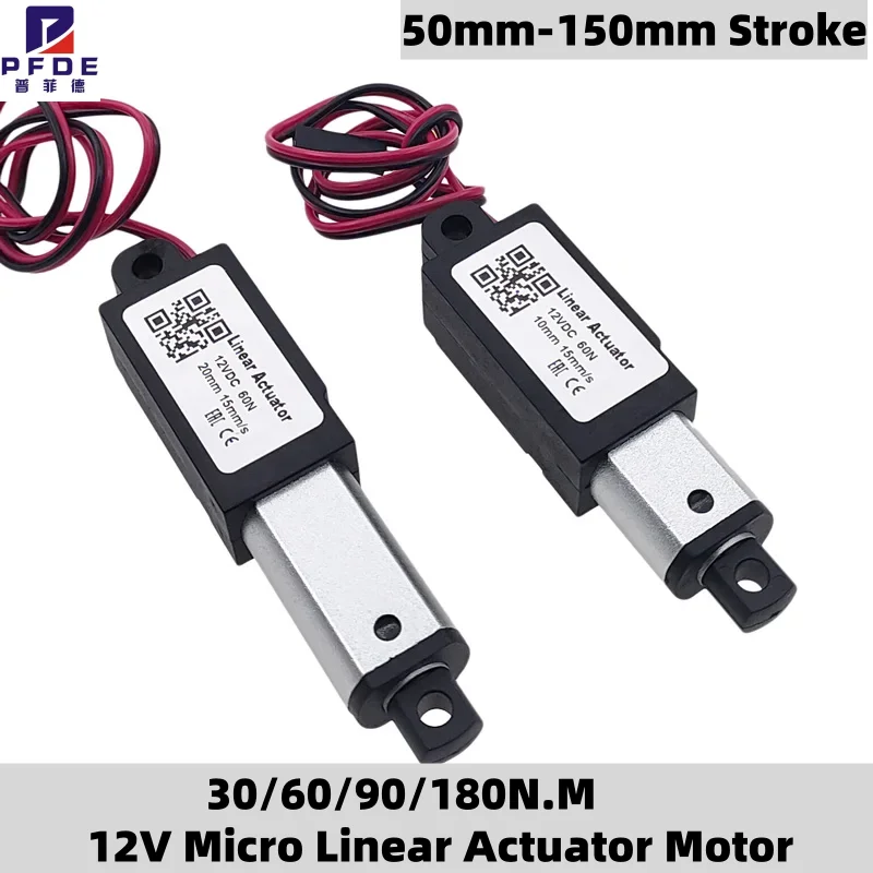 

12V Micro Linear Actuator Motor Actuador Lineal 50mm-150mm Stroke for Remote Controls Robotics Home Automation 30/60/90/180N