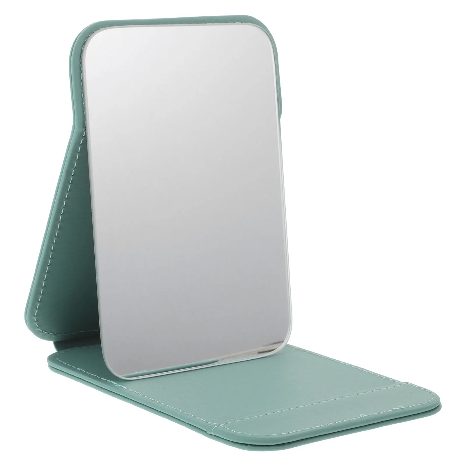 

Makeup Mirror Portable Folding Desktop Blue Green Compact Rectangular Mirror for Vanity Table Office Dorm Traveling Mirrors