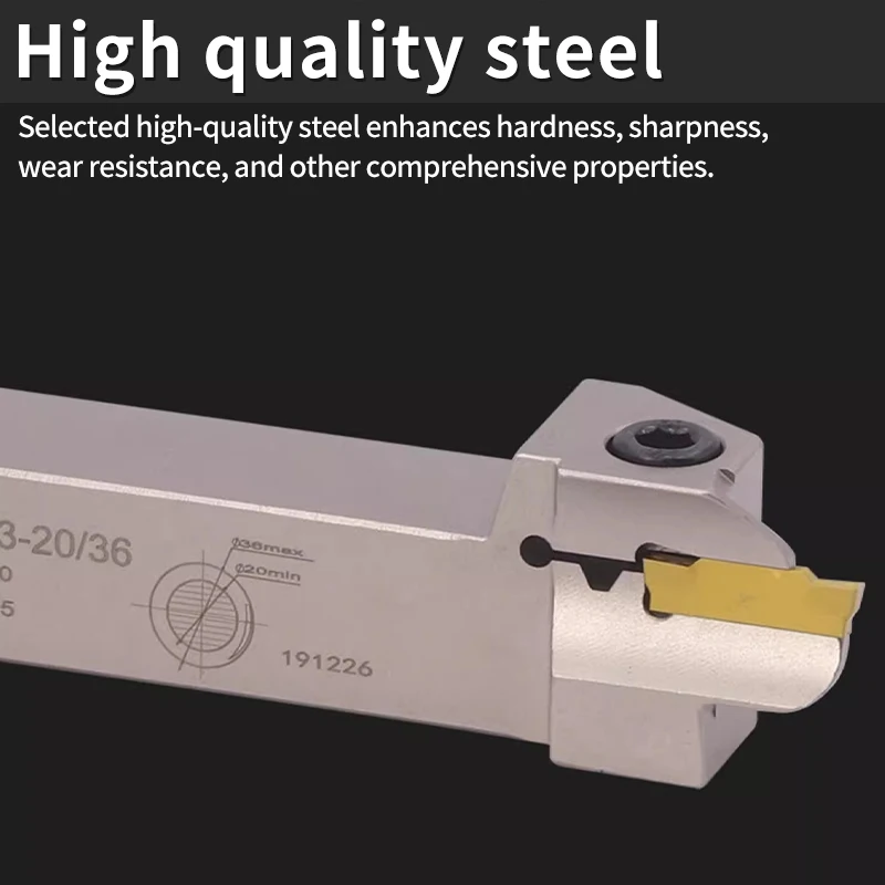 External Round End Face Grooving Tool Holder MGHH320/325R/L20-32, Spring Steel, Shock-Resistant, Extended Lathe Grooving Tool