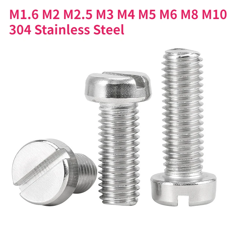 

M1.6 M2 M2.5 M3 M4 M5 M6 M8 M10 304 A2-70 Stainless Steel GB65 Slotted Cap Head Slot Column Round Cheese Head Screw Bolt