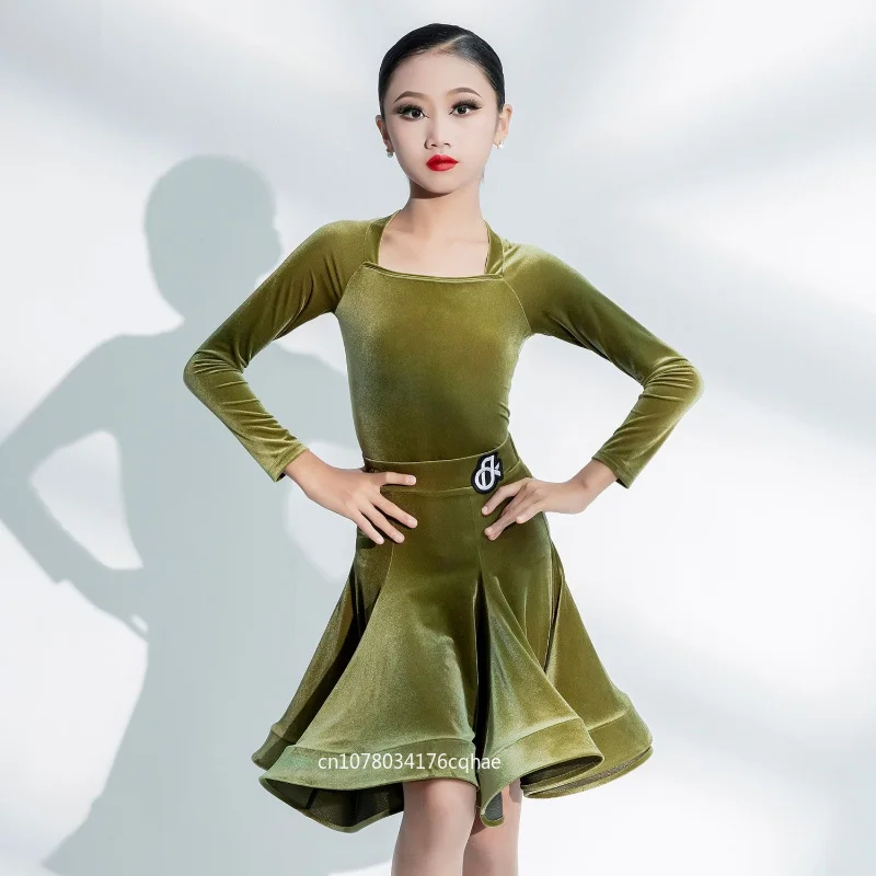 

Children's Latin Dance Competition Costume Girls' Velvet Professional 2026 New Style Junior Dance Grading Performance Outfit