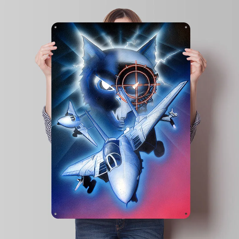 F 14 Tomcat Printed Poster Customized Retro Wall Art Vintage Metal Tin Signs for Home Mancave Decoration Gaming Desk Decor House