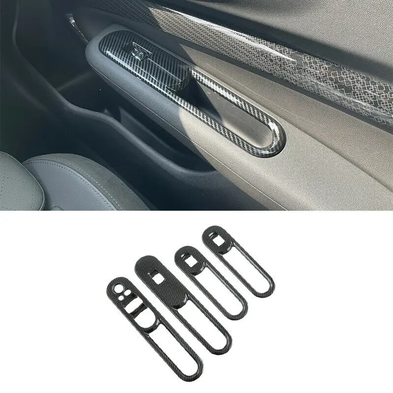 

Для BMW Mini Clubman F54 2022, крышка панели переключателя окна автомобиля из углеродного волокна/крышка рамы внутренней дверной ручки