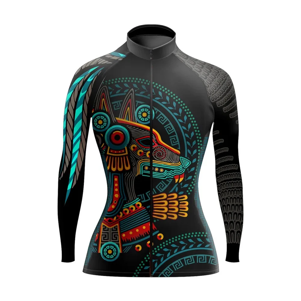 Mexico New Style Women Long Sleeve Cycling Jersey Spring/Autum Thin & Winter Fleece Team Bike Clothing Maillot Ciclismo Mujeres