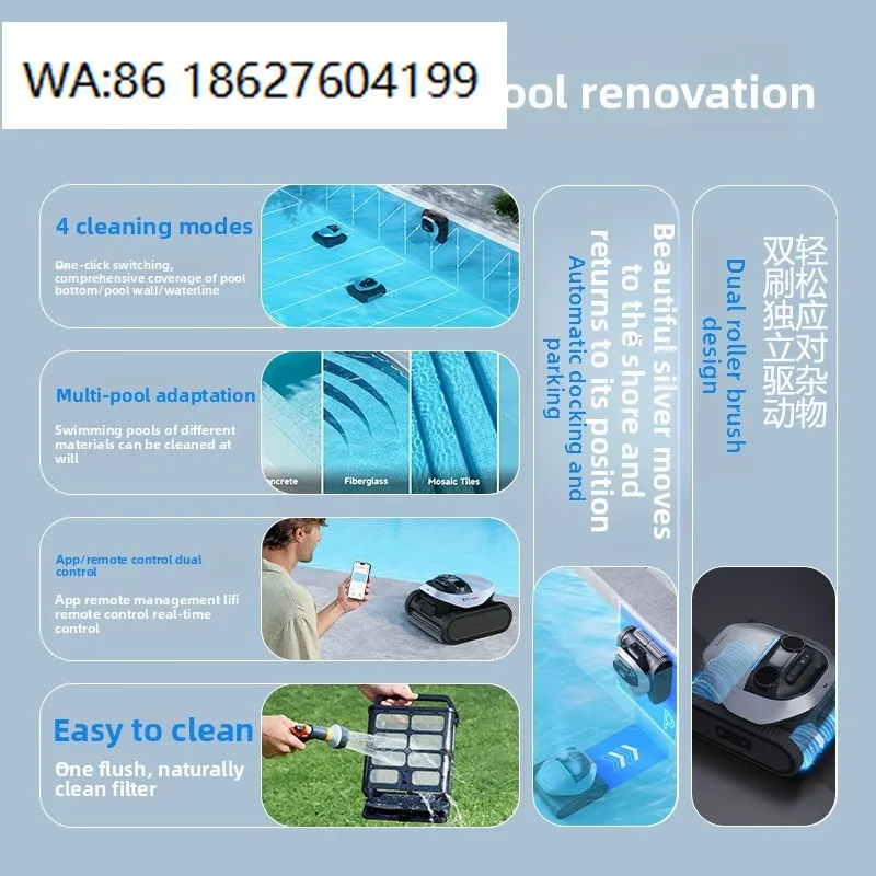 

Factory Price Professional Intelligent Cordless Wall Climbing Robotic Pool Robot Cleaner with Battery for Inground Pools