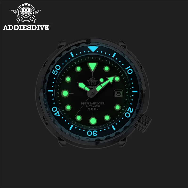 ADDIESDIVE Mann Thunfisch Uhr Männlich Amerikanischen C3 Super Leucht 20Bar Wasserdicht Tauchen Automatische Mechanische Uhr relogios masculino