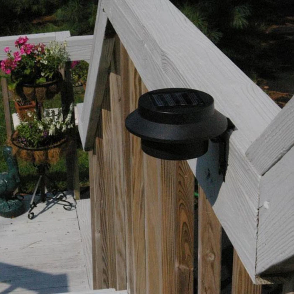 

4Pcs Solar Fence Lights High Quality Material Garden Powered Waterproof LED Outdoor Black Saving Decor