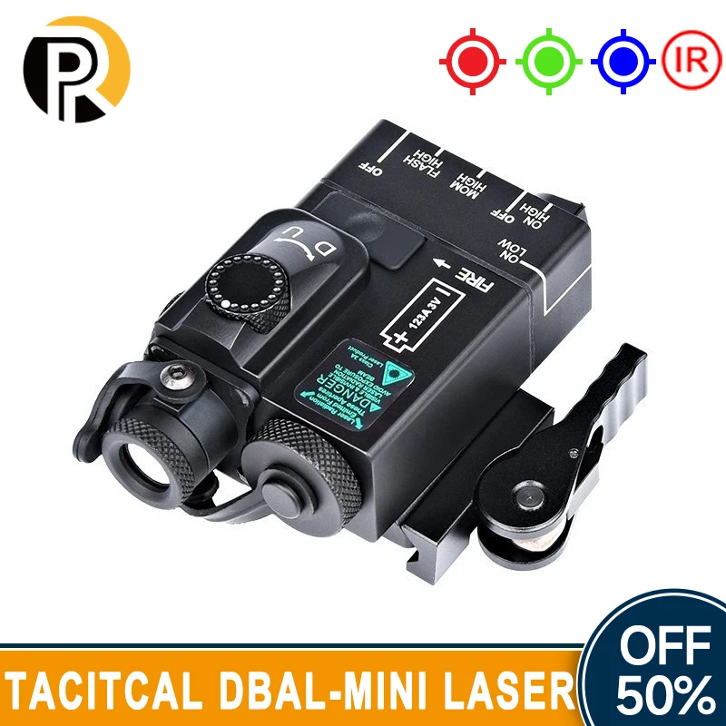 WADSN Airsoft Metal DBAL-MINI Tacitcal Laser Pointer IR Red Blue Green Dot Sight Aming DBALA2 Hunting Weapon Light Fit 20mm Rail