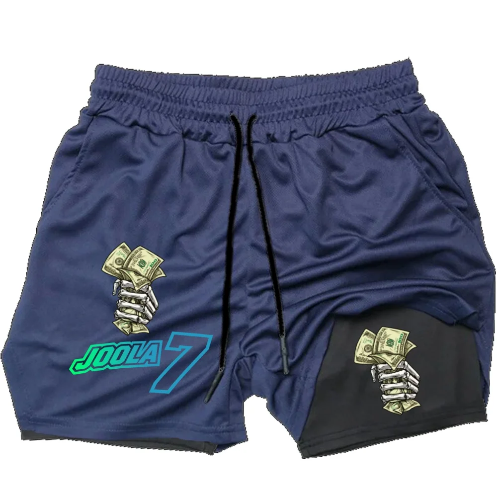 

JOOLA7Basic Printed Men's Shorts Elastic Waist Casual Running Workout Shorts