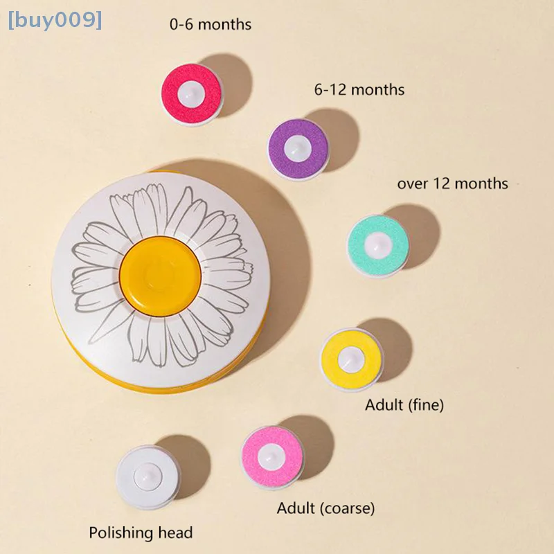 【buy009】6 Pcs Nail Files Nail Polisher Replacement Electric Trimmer Heads File Pads For Plastic Child Nail Trimmer Pads