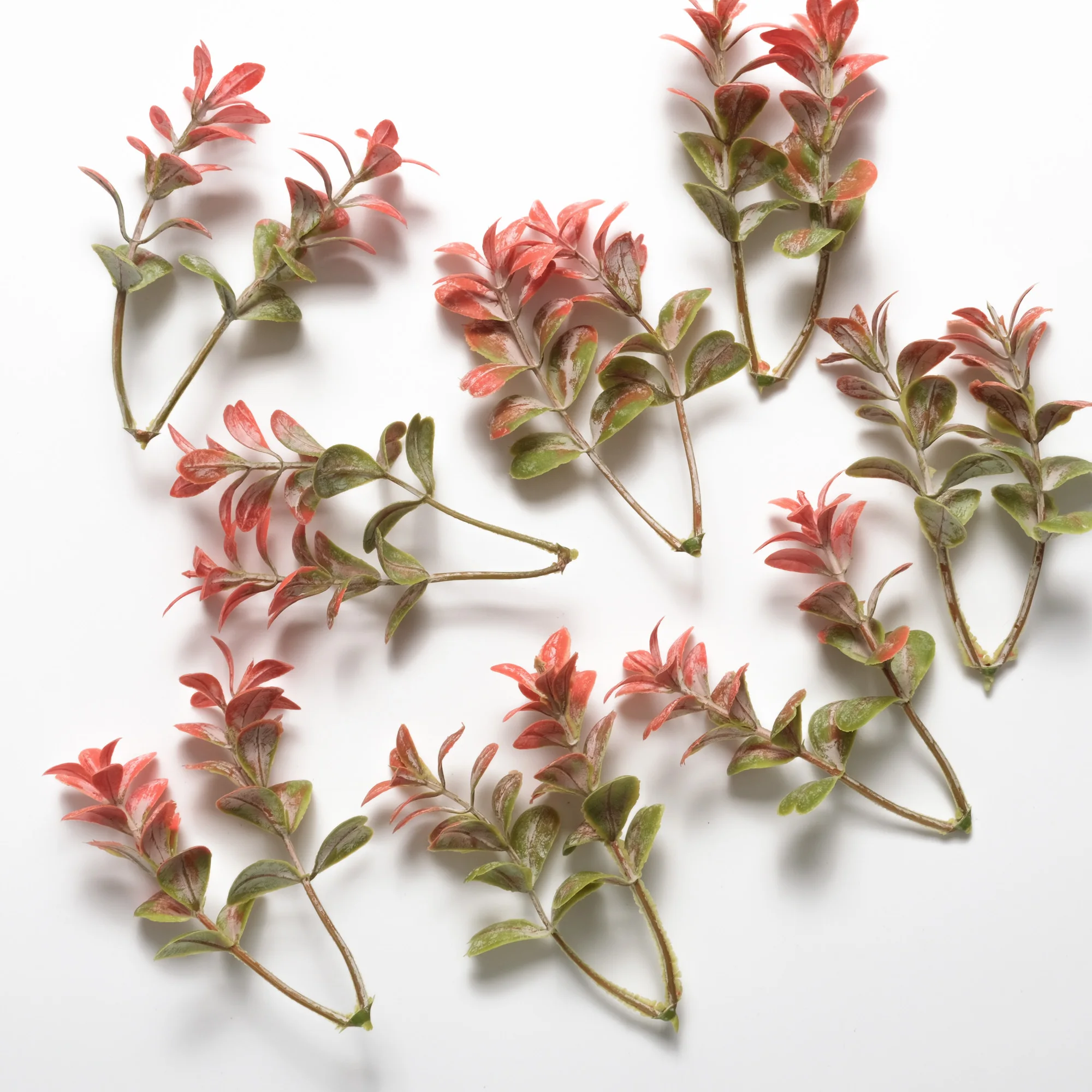 Red Spray Two Tone Dusty Miller For DIY Crafts Bouquet Crown Decor Accessory Artificial Plastic Greenery Eucalyptus Fake Plant