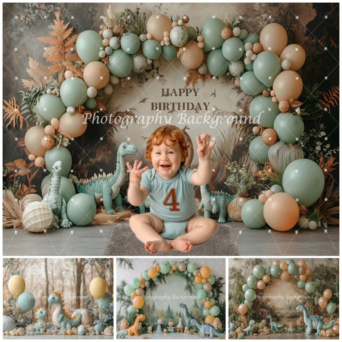 

Динозавр, украшения для первого дня рождения, фотофон, баннер, арочные воздушные шары, детский душ, детский декор для вечеринки, фоны для фотографий