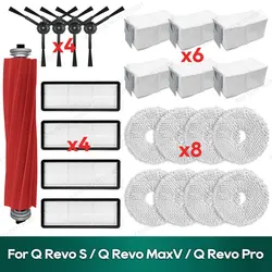 Compatible for Roborock Qrevo S, Qrevo MaxV, Qrevo Pro, Qrevo Plus Accessories Main Side Brush Filter Dust Bag Mop Cloth