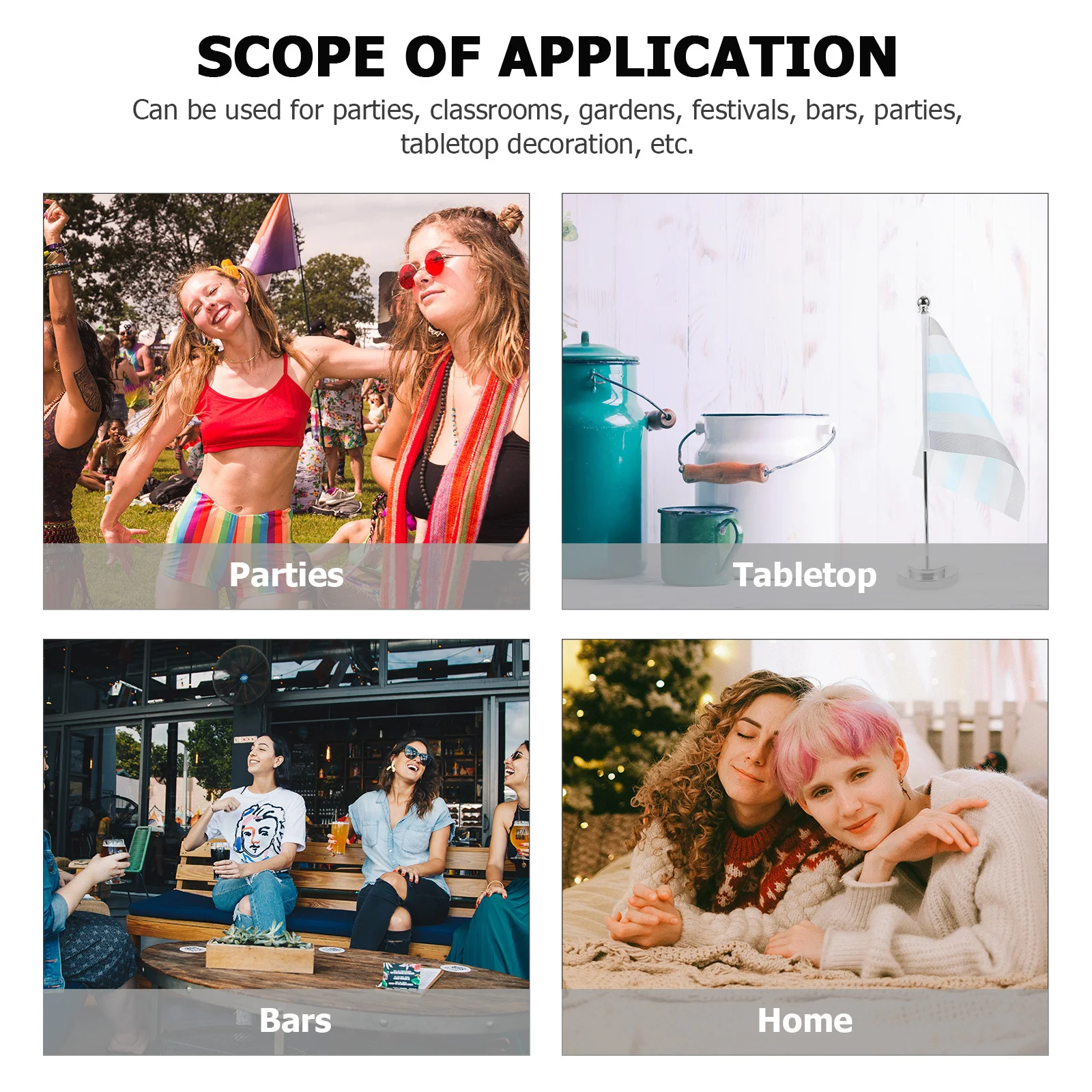 

1Set Metal Table Flag Holder Lightweight Rainbow Desk Pride Flags Party Decoration Gay Bisexual Support