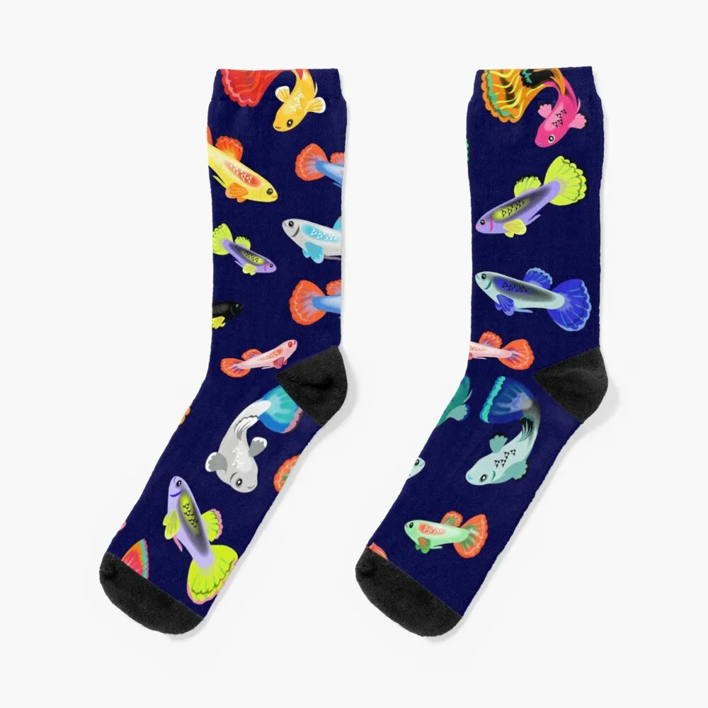 Guppy Addict Socks Funny Gifts Men Cycling Socks