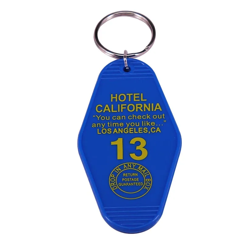 Hotels California Motel Style Key Tag Keytag Room 13 Keychain Famous Eagle Song Inspired Keyring Jewelry Accessories