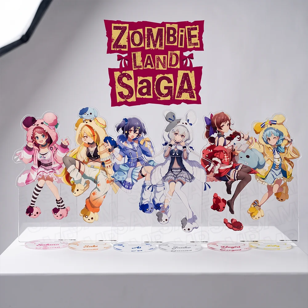 Zombie Land Saga Sakura Saki Ai Junko Yugiri Lily Tae Romero Parker 15CM Acrylic Stand Keychain Anime Stand Desk Decoration