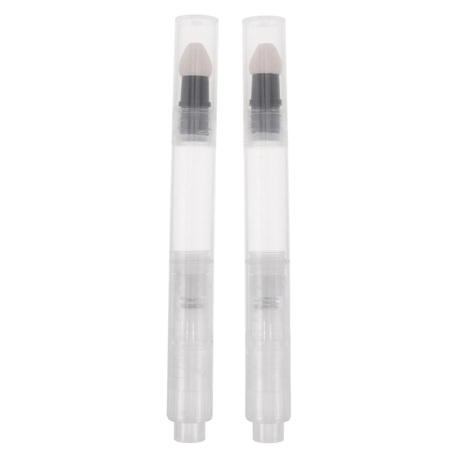 

2pcs Refillable Lip Gloss Dispenser Blush Press-Type Pen Portable Makeup Tool For Travel Sponge Tip Applicator Multi-Functional