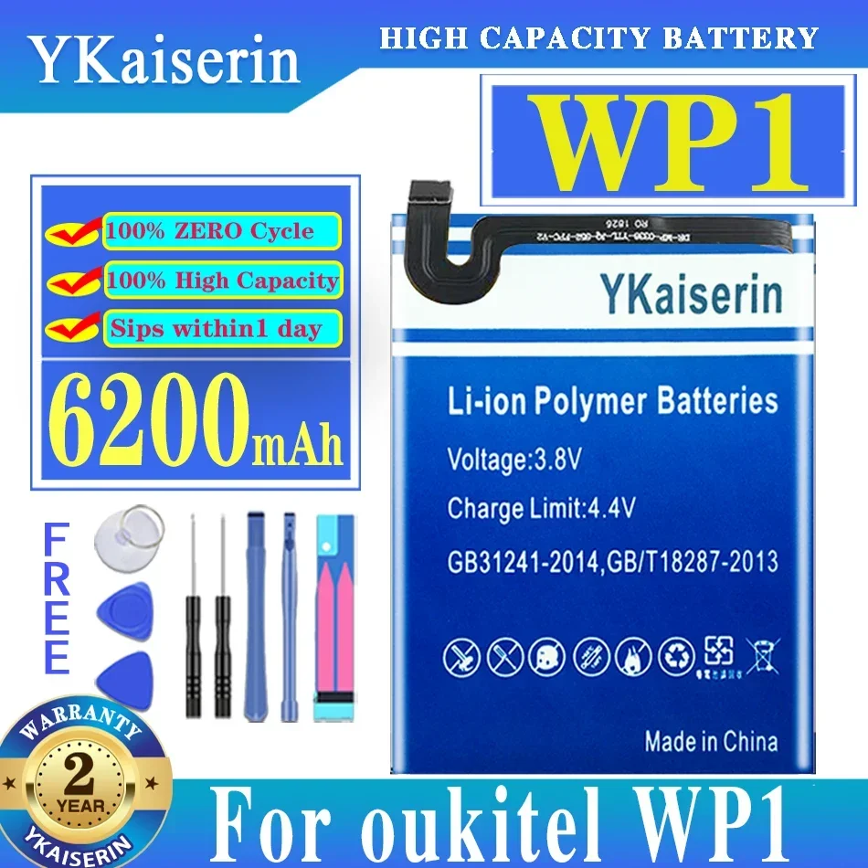 

YKaiserin Larger Capacity Battery for OUKITEL WP1 Battery 6200mAh Long Standby Time High Capacity for OUKITEL Battery