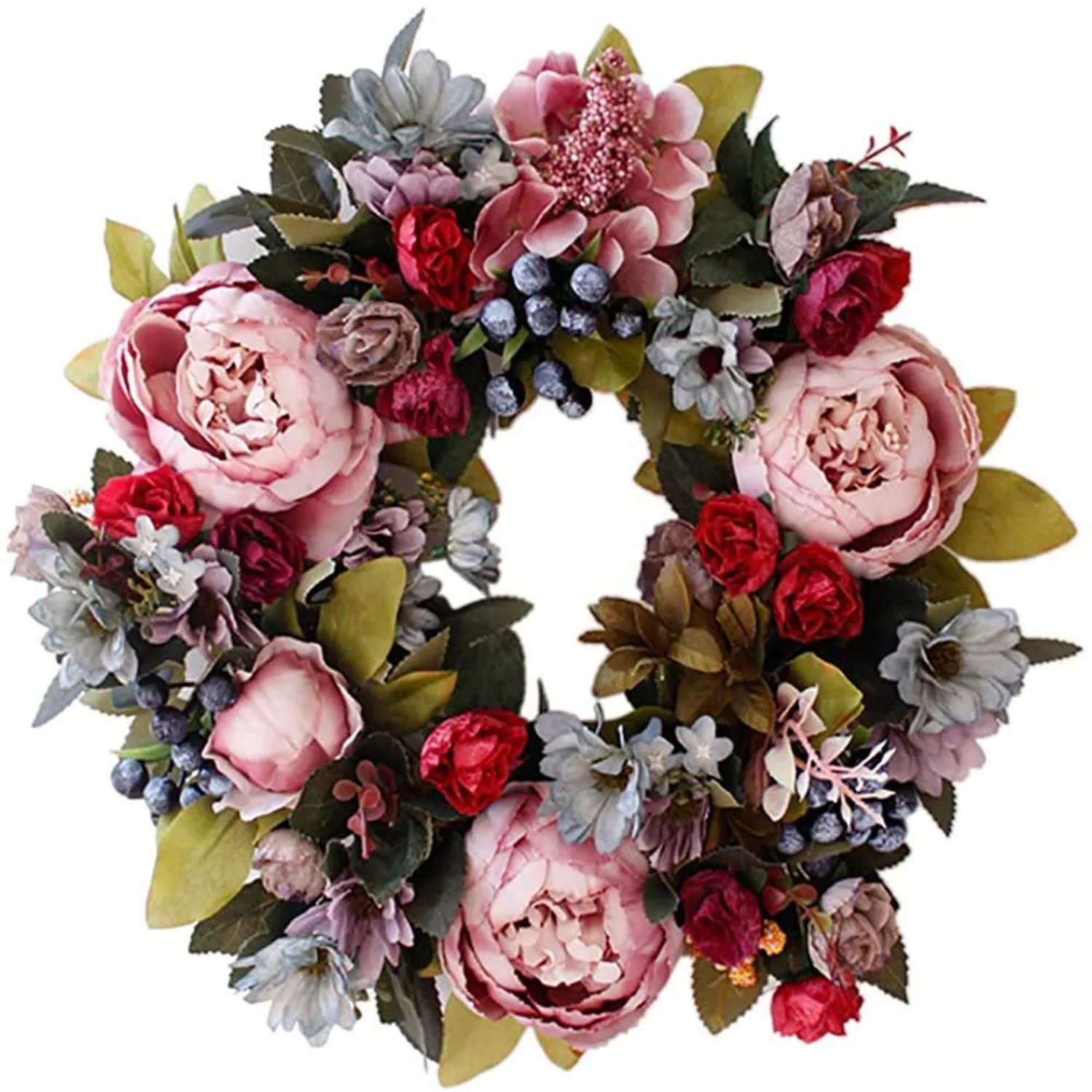 Artificial Door Wreath Decoration Wreath Decorative Floral Wreath Wall Wreath For Spring Summer All Seasons Wall Decoration Wedd