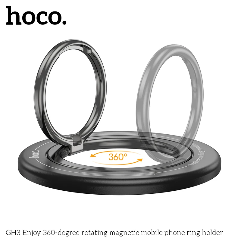 HOCO GH3 MagSafe Magnetic Ring Phone Holder 360 Degree Rotating Kickstand for iPhone MagSafe Samsung Desktop AlloyBuckle Stand