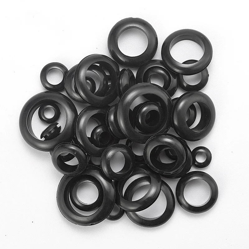 Wholesale Black Rubber Seal Ring Double Sided Protective Coil Out Hole Wire O-ring 3~80mm For Protects Wire Cable Rubber Grommet