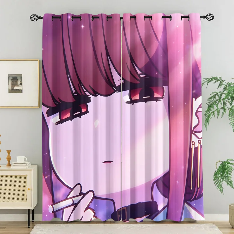 Anime Printed Curtains 2 Panels Darkening Curtains Light Blocking Rate 85% decoration curtains for bedroom