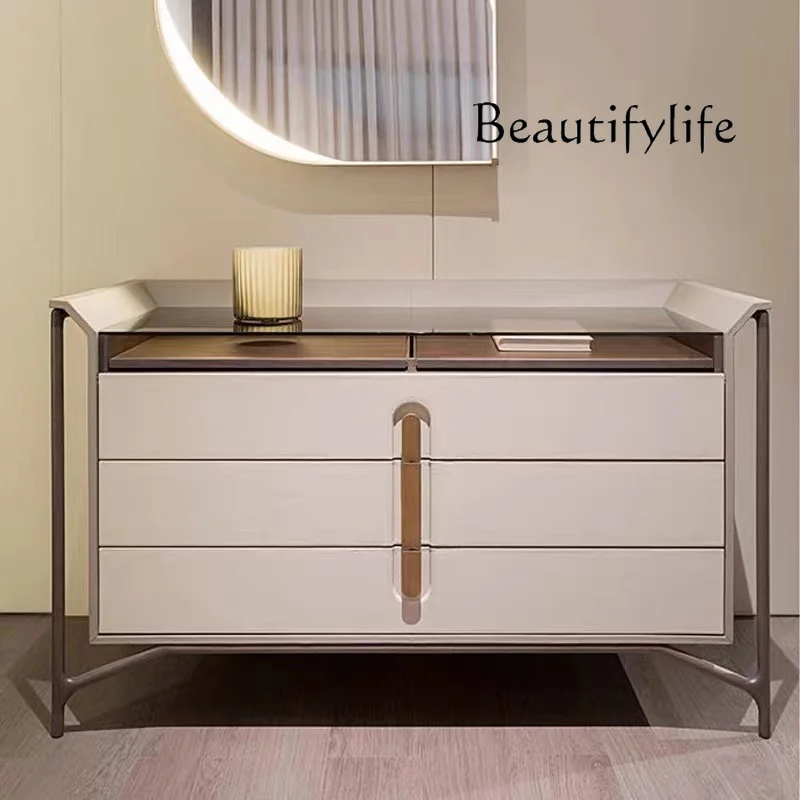 

Italian side cabinet Home designer bucket Solid wood porch cabinet Modern simple TV cabinet Locker