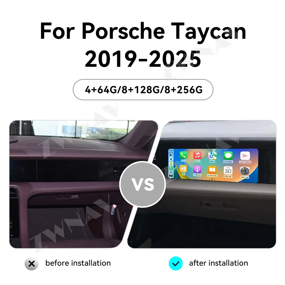 Co-pilot 11 inch Entertainment Touch Screen For Porsche Taycan 2019-2025 Android 14 GPS Navigation Carplay Car Multimedia Player