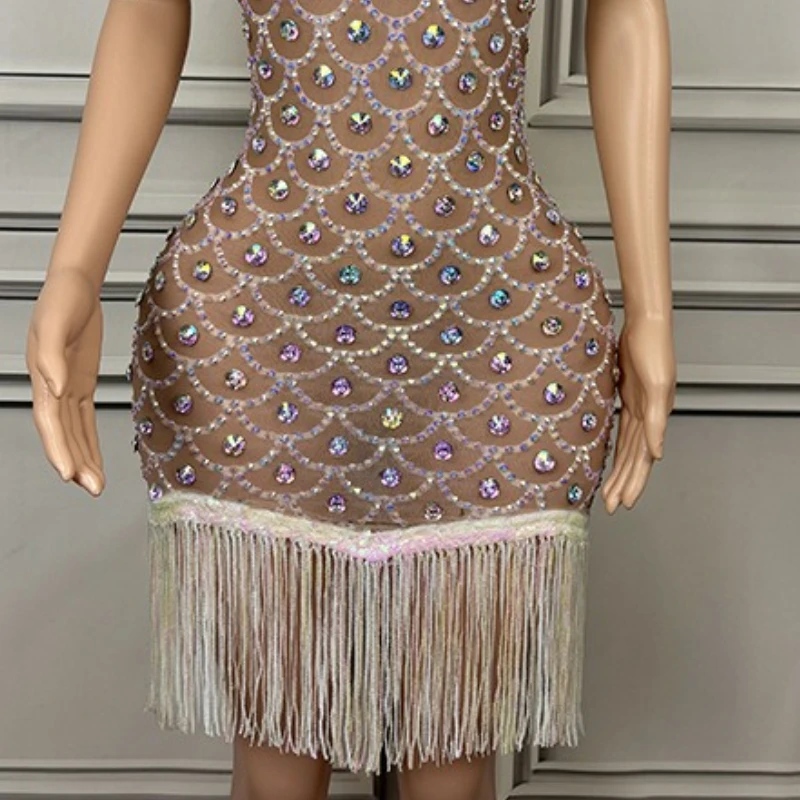 Diamant Kostüm Geburtstag Kleidung Nachtclub Bar Schlank Temperament Kleid Leistung Modell Walk Show Bankett Dinner Party Kleider