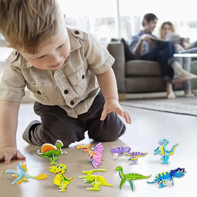 

Kid Puzzles 3D Cartoon Educational Jigsaw Puzzles 100 PCS 3D Puzzle Toy Fine Motor Skill Stem Toys Travel Game Art Crafts For