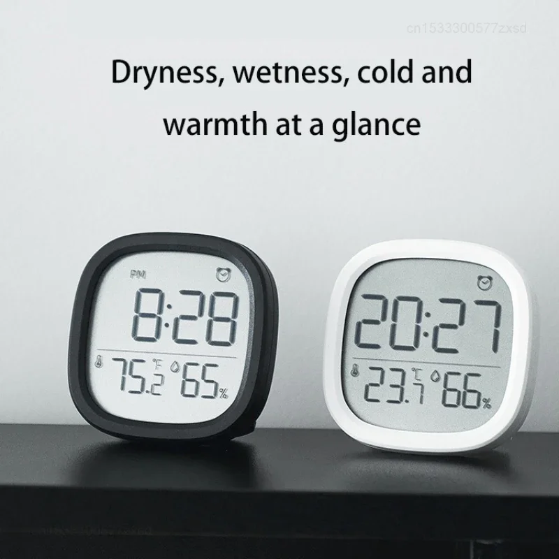 LCD Screen Simple Clocks Multi-Functional Temperature Humidity Electronic Magnetic Monitor Slim Alarm Clock For Home Use
