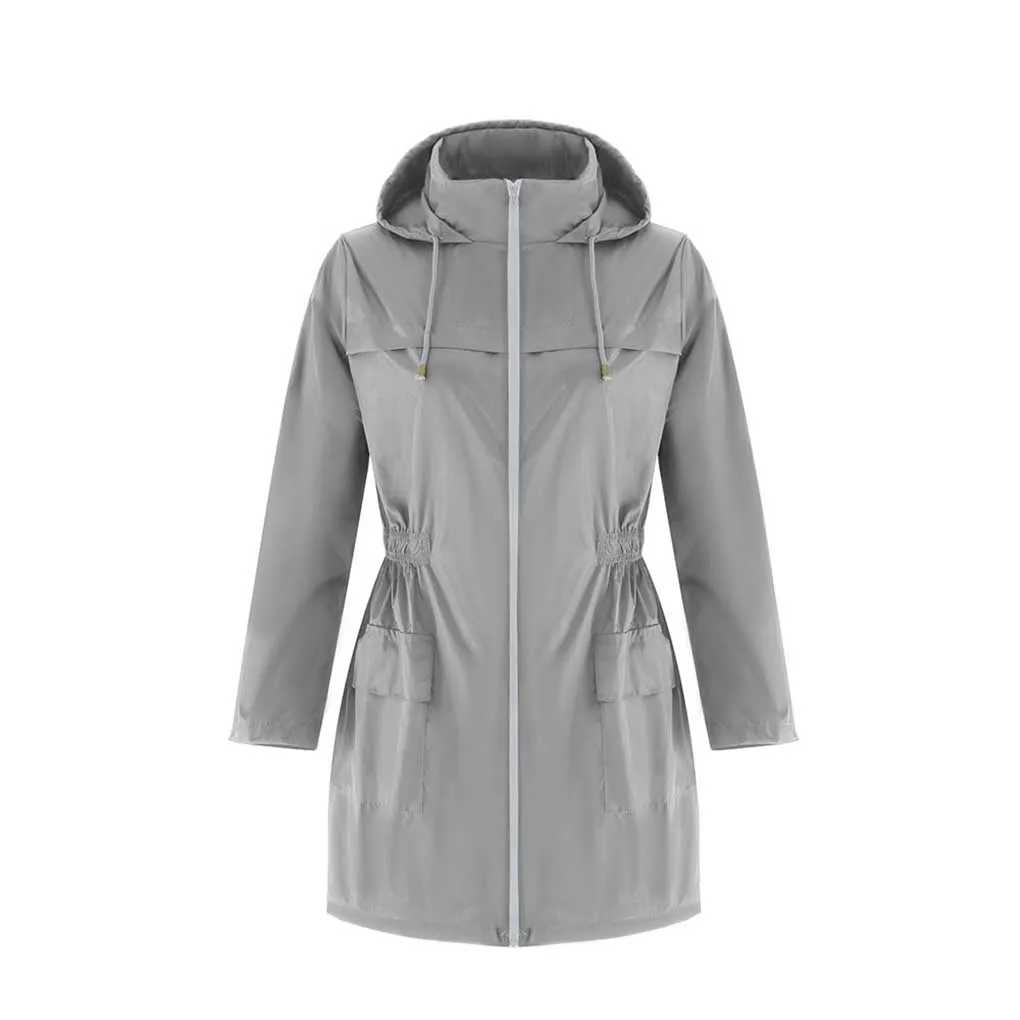 

Women Sports Jacket Girls Outdoor Waterproof Windproof Coat Clothes, Grey, L