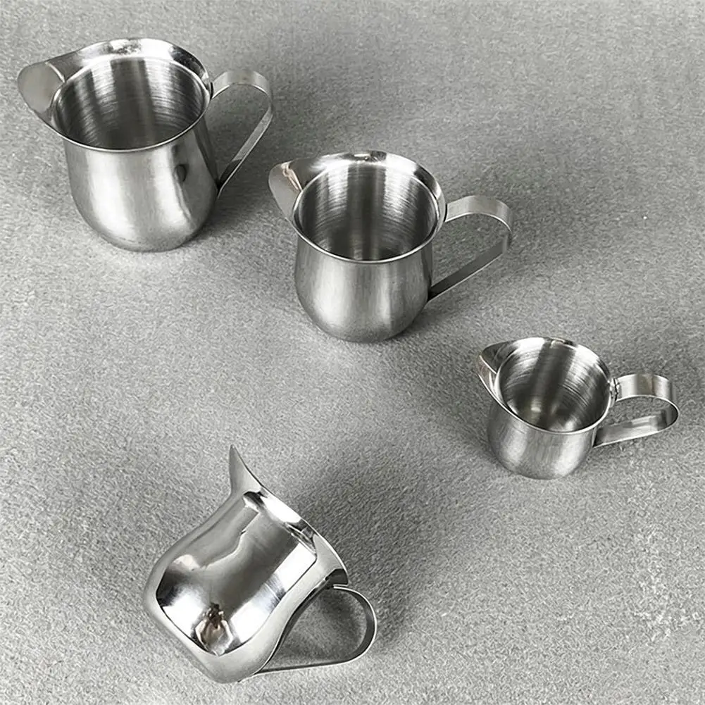 304 Stainless Steel Milk Creamer Frothing Pitcher With Scale Stainless Steel Espresso Cups Latte Cup Milk Frother Coffee Accesso