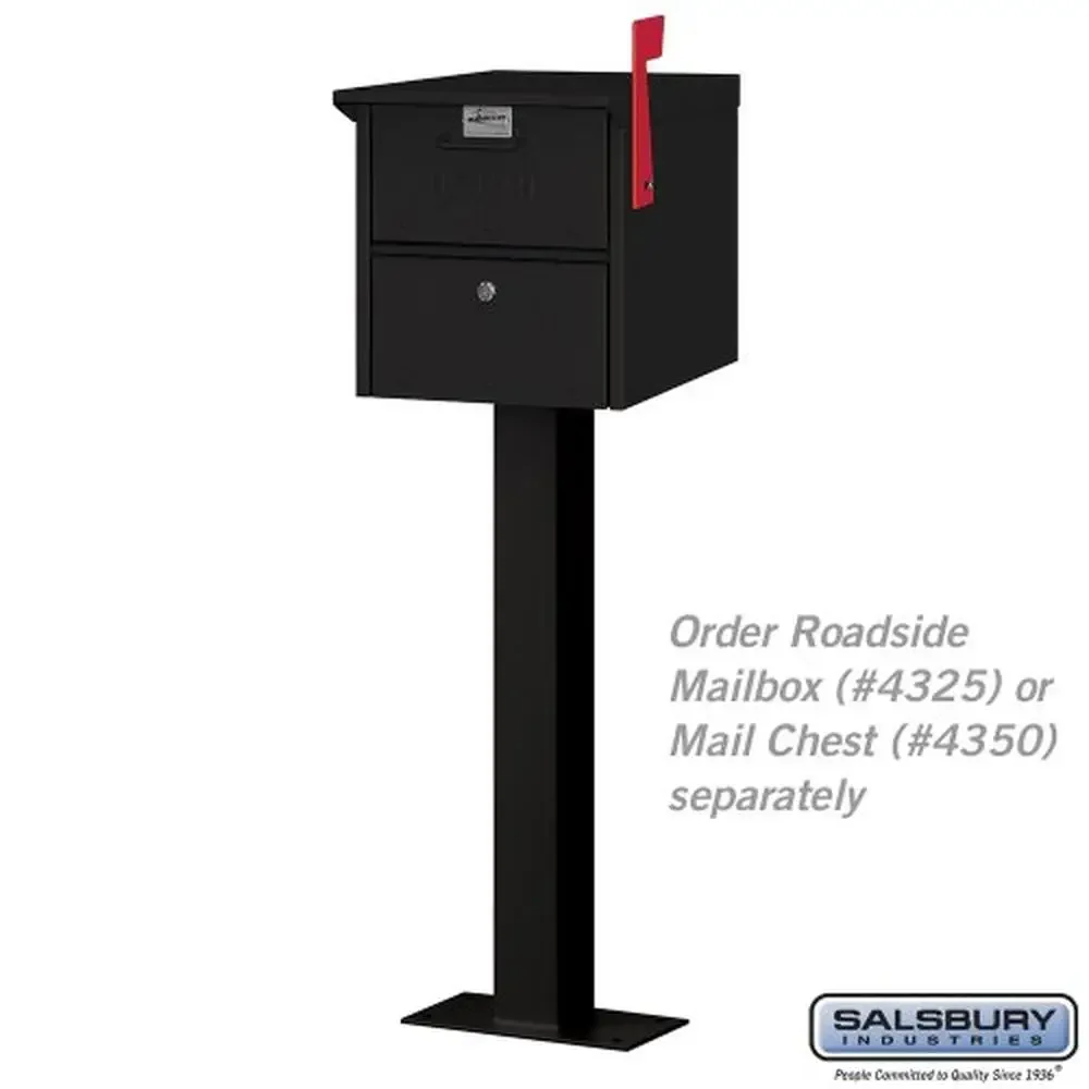 Aluminum Standard Roadside Mailbox Mail Chest Black Bolt Mount Security Hopper Baffle ISO 9001:2008 Certificate Exp 1936