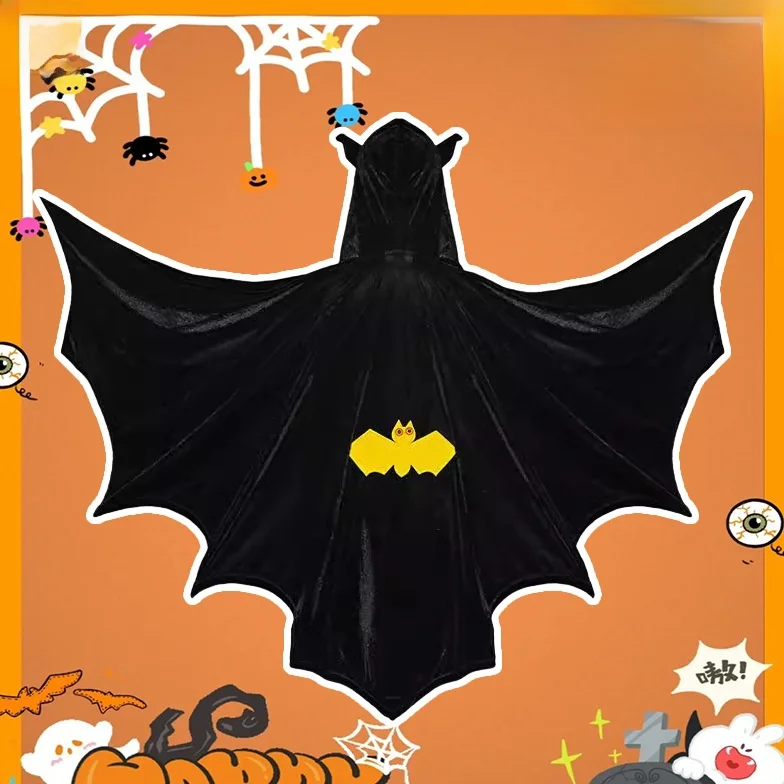 

New Halloween Children's Costume Bat Robe Cape Women's Party Performance Clothes Polyester Material Traditional Chinese Stage...