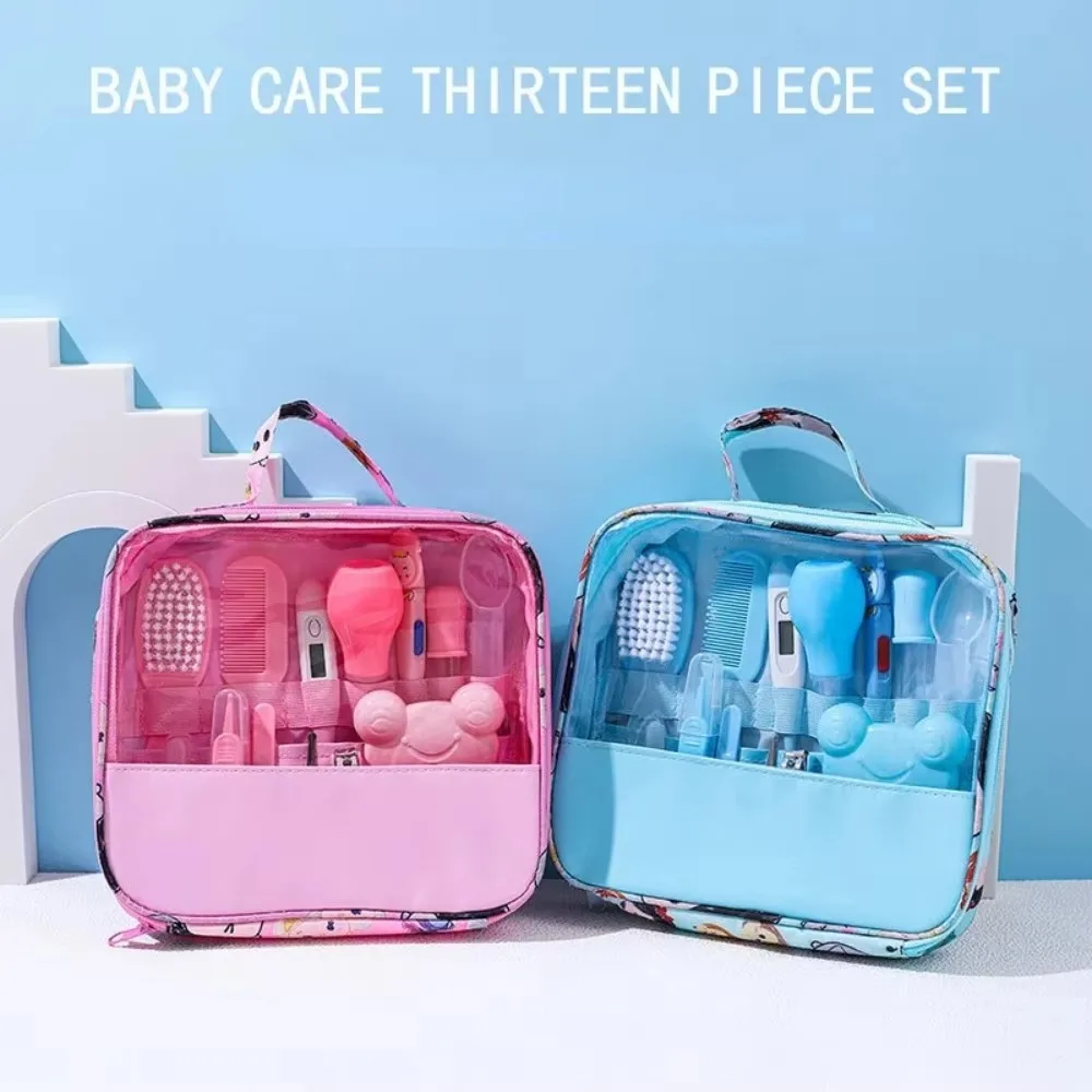 

13Pcs/Set Hair Wash Brush Baby Care Kit Nail Clipper Nasal Aspirator Baby Grooming Kit Thermometer Comb Newborn Care Essentials