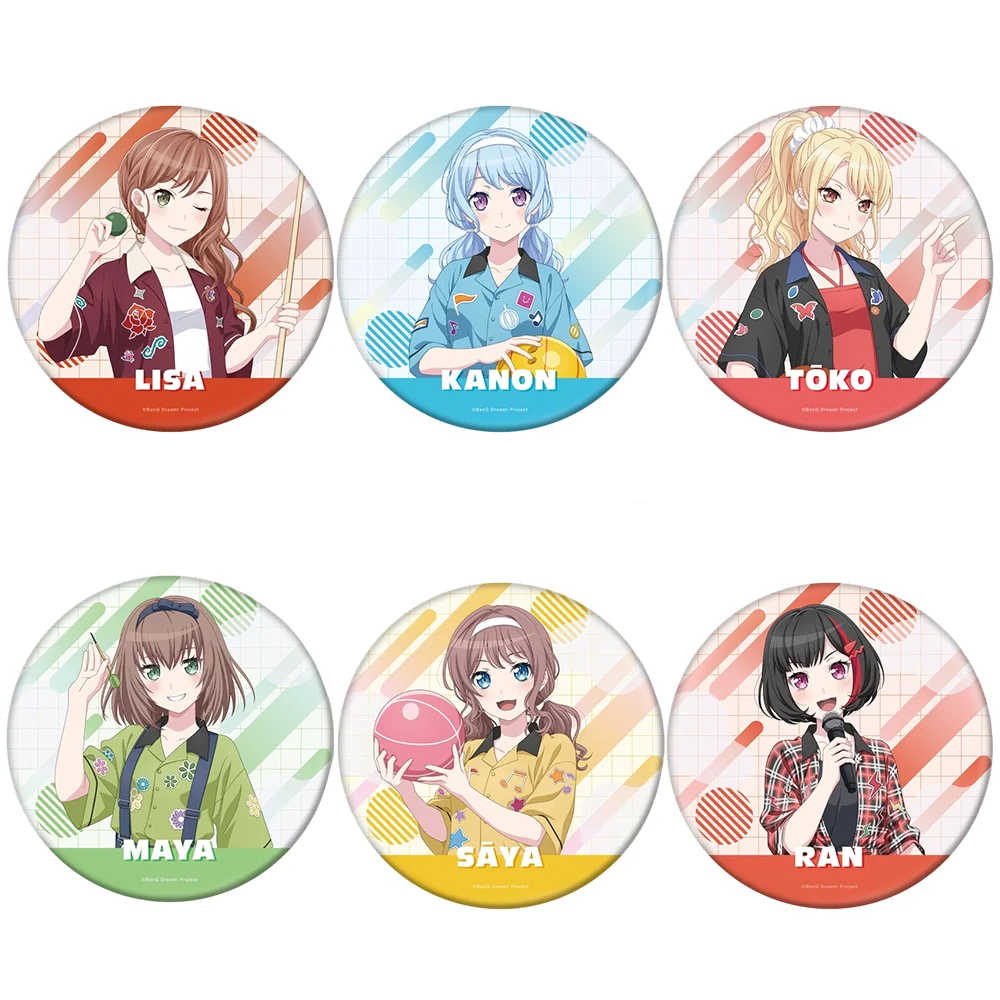 BanG Dream! 58mm badge Saya Yamabuki Ran Mitake 10th Anniversary Anime Pin Brooch Fans Decor Birthday Gifts