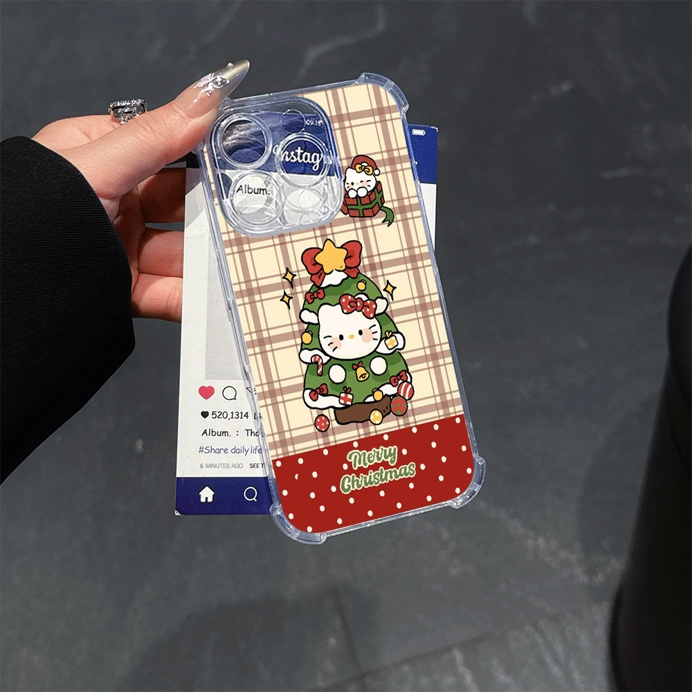 

Прозрачный чехол для телефона Sanrio для IPhone 15 Pro Max IPhone 16/15/14/13/12/11/x/xs/xs Max, мягкий чехол для телефона для девочек Hello Kitty Cat