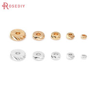 40PCS 3MM 4MM 5MM 6MM 8MM 18K Gold Color Brass Wheel Bracelets Spacer Beads Jewelry Making Supplies Diy Findings Accessories