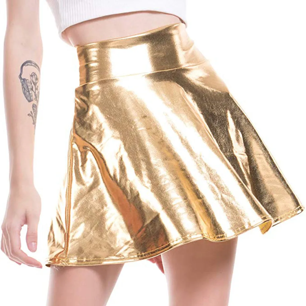 

Women'S Skirt Suits For Work Women'S Casual Fashion Shiny Flared Pleated A-Line Skirt Princess Skirt Tennis Skirt For Women