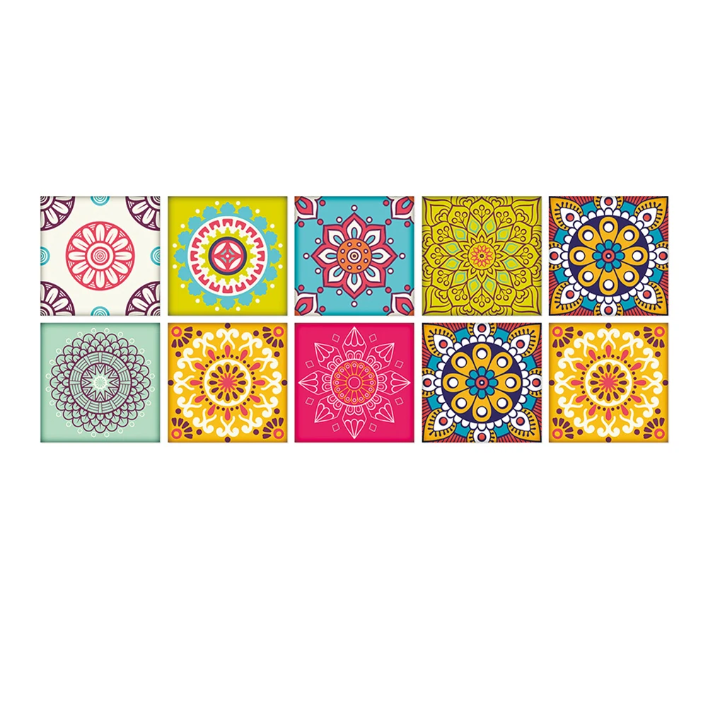 30PCS Moroccan Mosaic Tile Decals Wall Stickers Kitchen Bathroom Wardrobe Decoration Art Mural Waterpro PVC Wall Decor