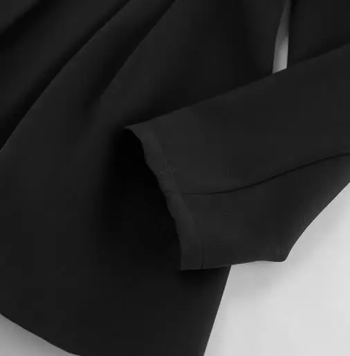 Women's Jacket 2025 Spring Autumn Temperament Elegant Slim Fit Waist Cinched Black Long Sleeve Commuting V-Neck Blazer Coat